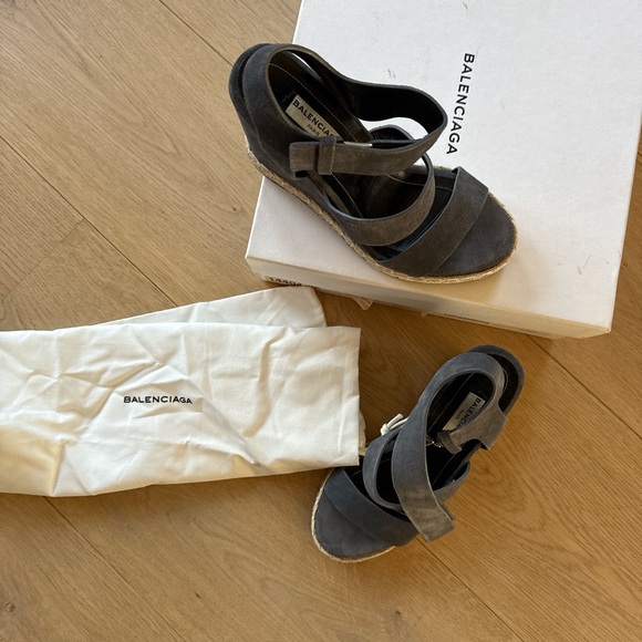 Balenciaga Women's Gray Wedge Sandals - Picture 3 of 8